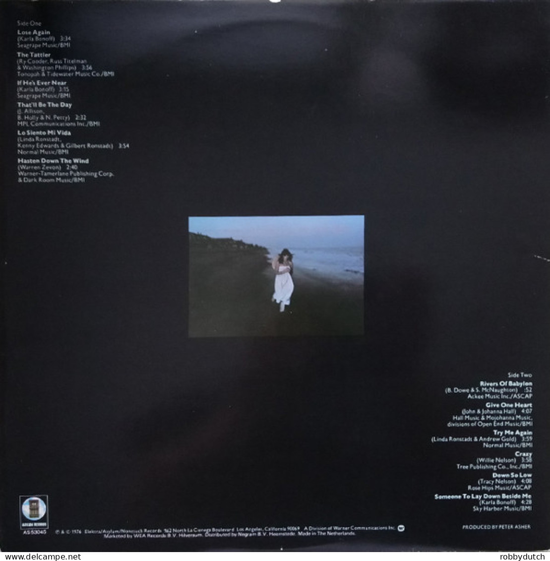 * LP *  LINDA RONSTADT - HASTEN DOWN THE WIND (Holland 1976 EX-) - Country Y Folk