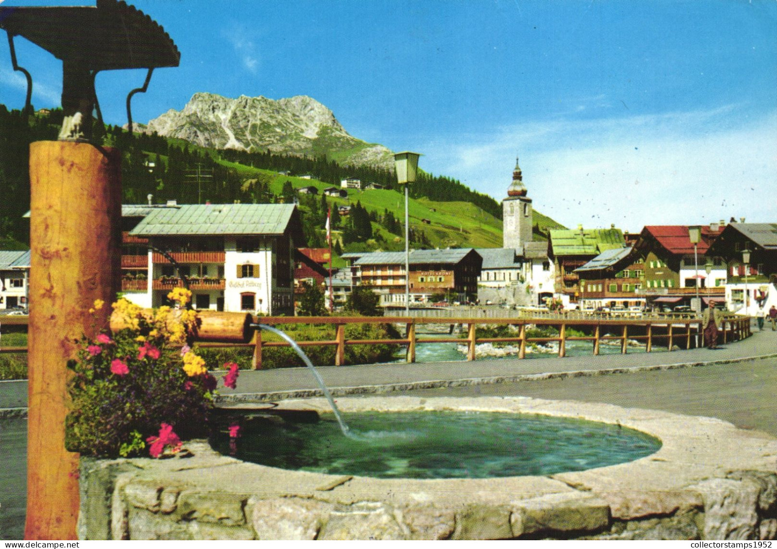 AUSTRIA, VORARLBERG, LECH, ALRBERG, MOUNTAIN, FOUNTAIN, FLOWERS - Lech