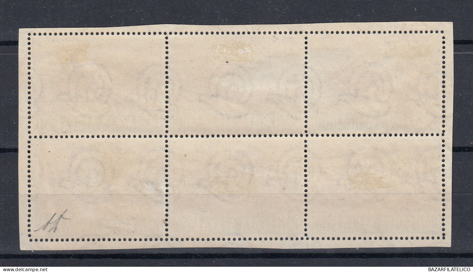 SAN MARINO 1951 VEDUTA 500 LIRE BLOCCO 6 V. USATI PERFETTO SPL FIRMATO DIENA - Used Stamps