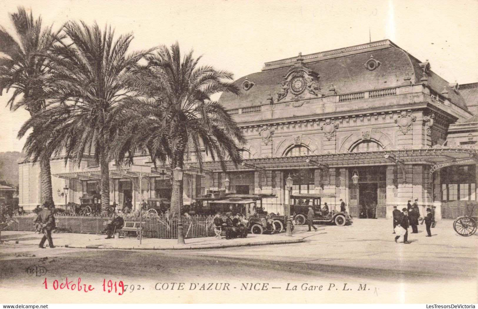 FRANCE - Nice - La Gare - P.L.M - Carte Postale Ancienne - Transport (rail) - Station