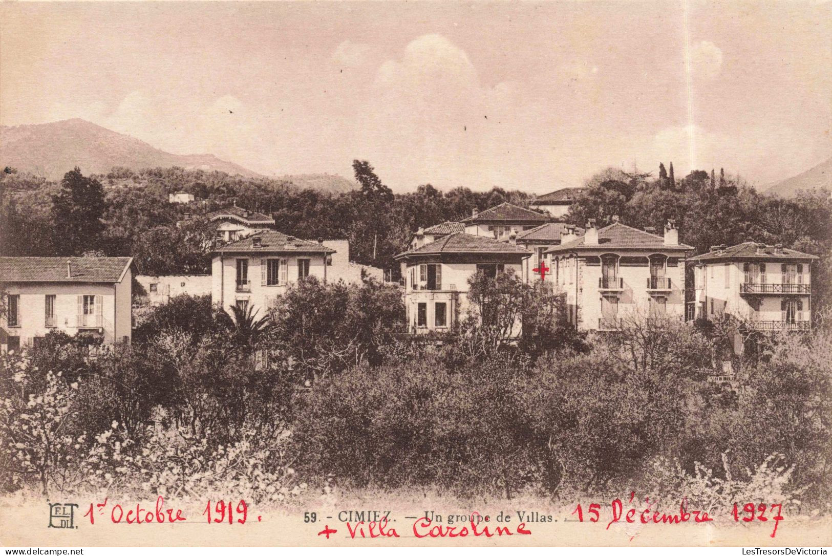 FRANCE - Nice - Cimiez - Un Groupe De Villas - Carte Postale Ancienne - Transport (rail) - Station