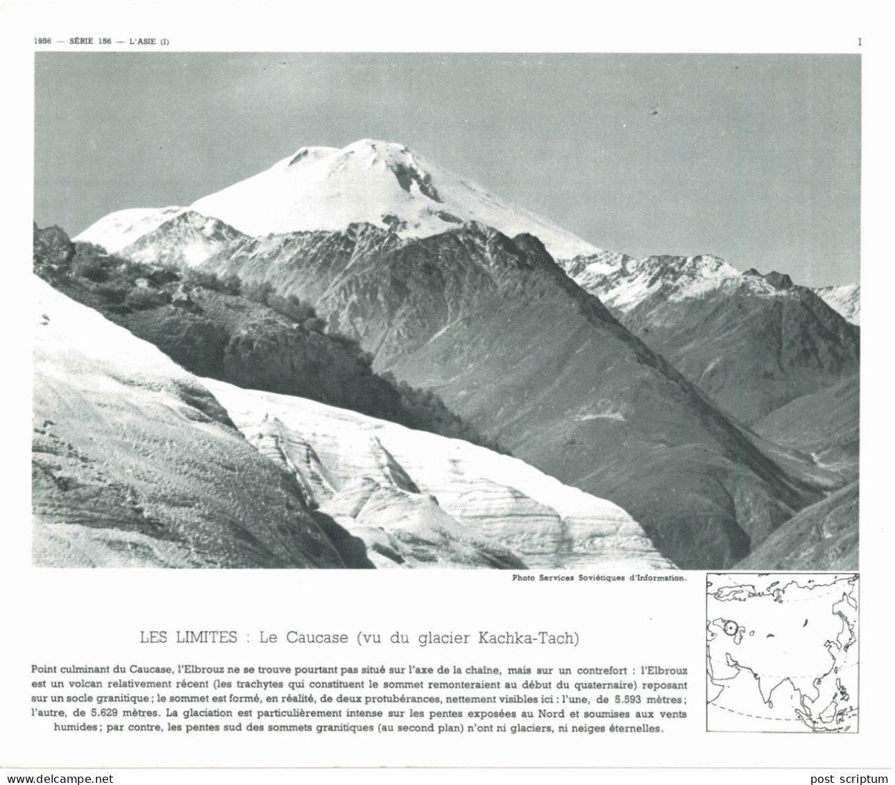 Photo  -  Reproduction - Russie - Le Caucase - Vu Du Glacier Kachka Tach - Asien