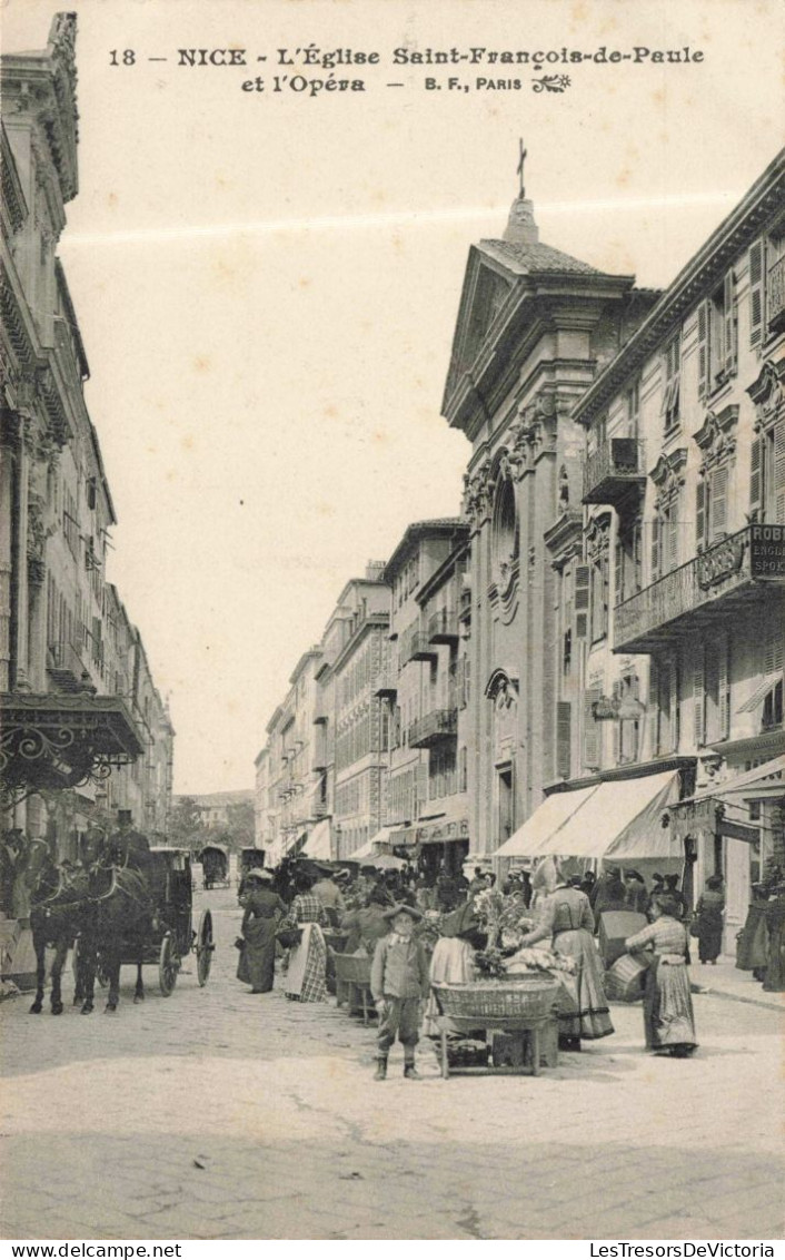 FRANCE - Nice - L'Eglise Saint François De Paule Et L'opéra - Animé - Carte Postale Ancienne - Transport (rail) - Station