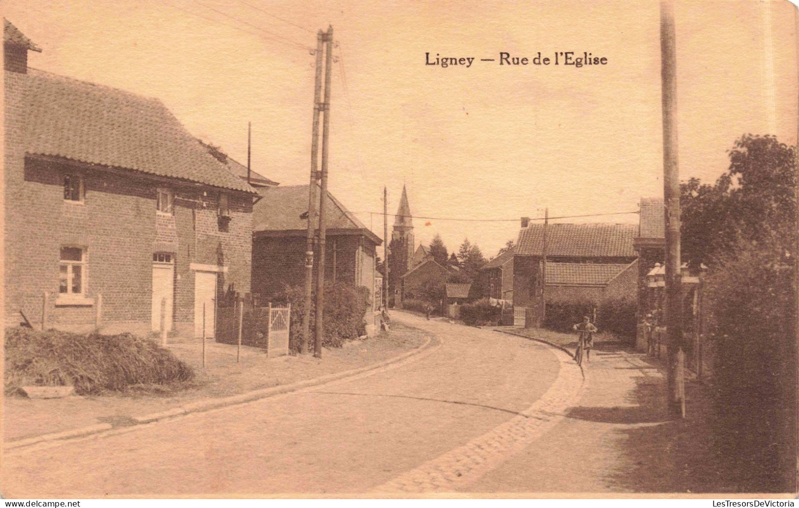 BELGIQUE - Ligney - Rue De L'Eglise - Carte Postale Ancienne - Geer