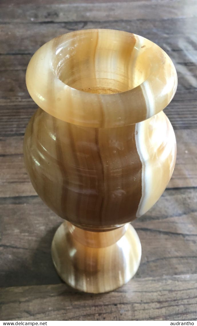 Beau Vase Ancien En ONYX - Pierre Sculptée - Vasi