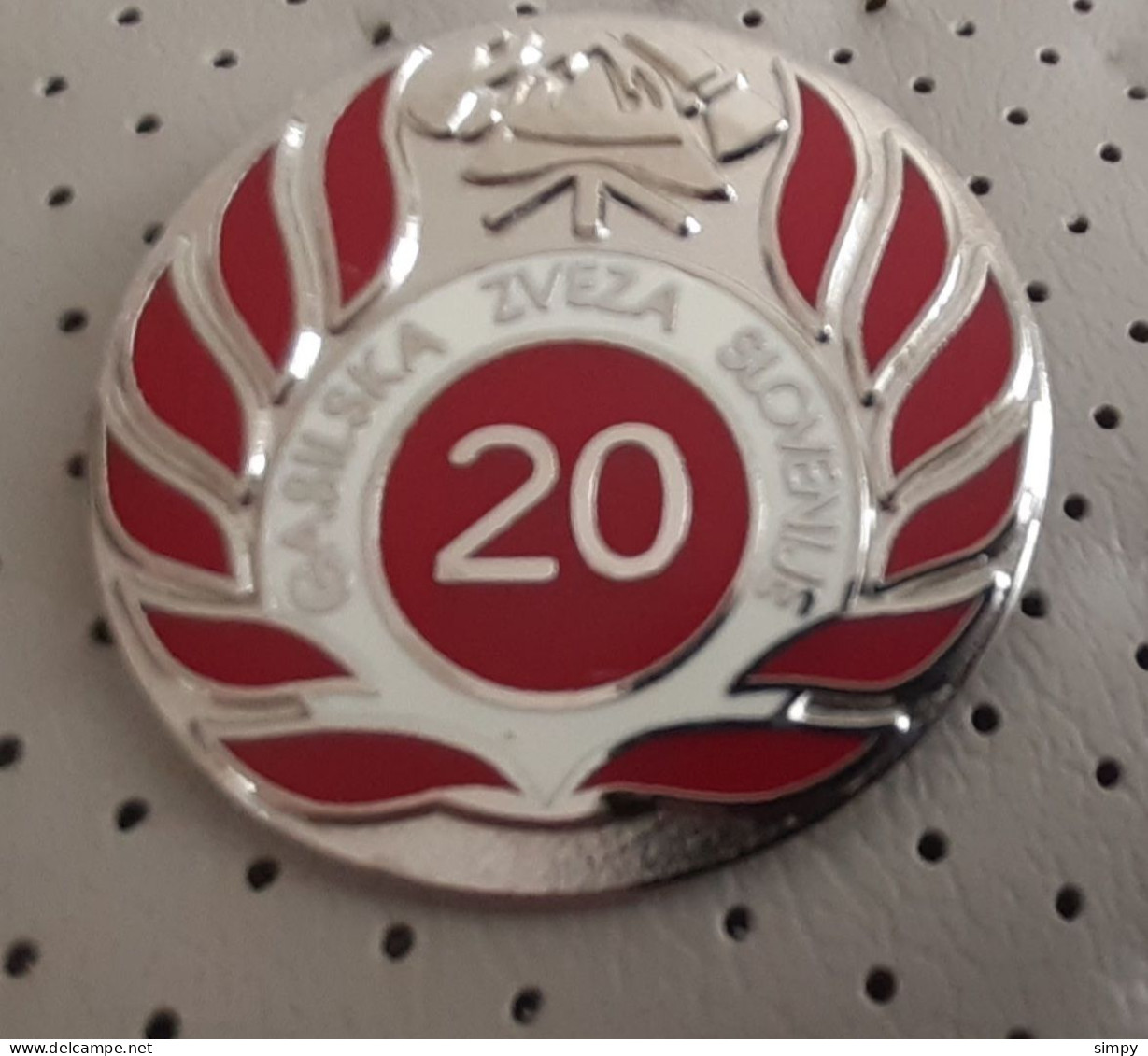 Silver Medal 20 Years Fire Federation Of Slovenia Firefighters Association Of Slovenia Firefighter Helmet - Pompiers