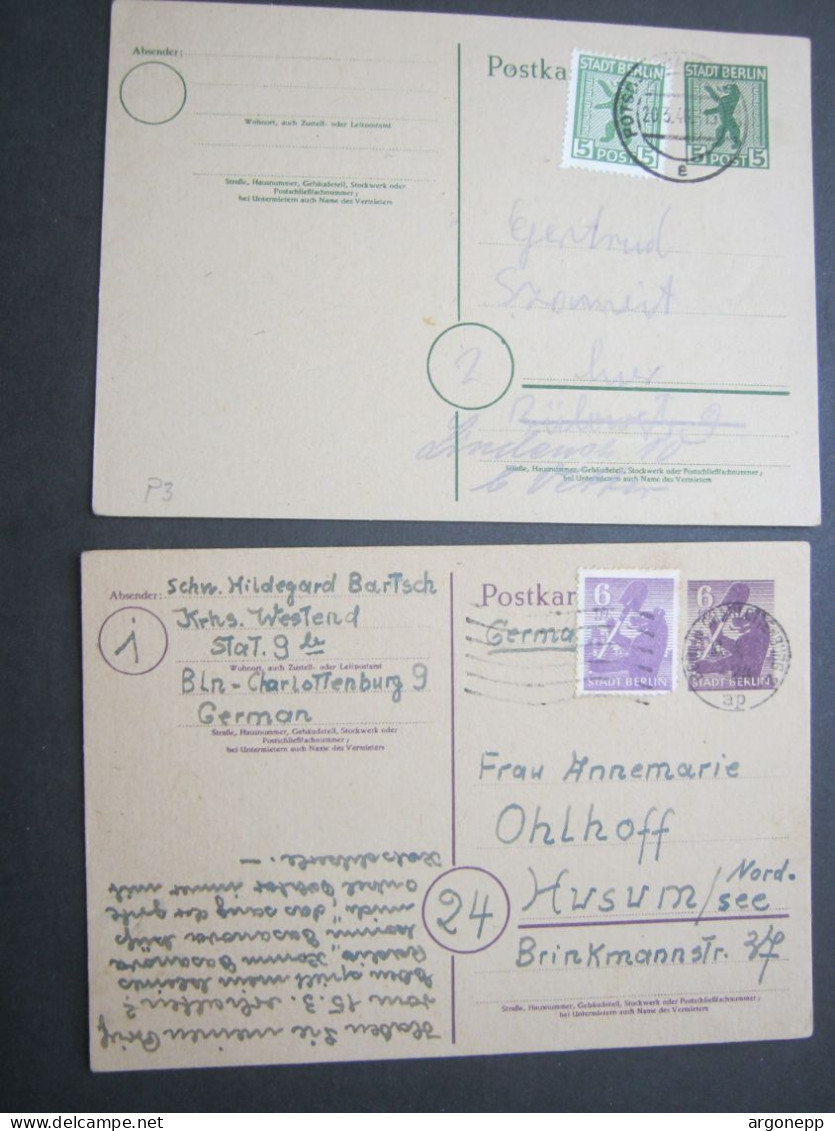 1946 , Bärenausgabe, 2 Ganzsachen Mit Zusatzfrankatur - Postal  Stationery