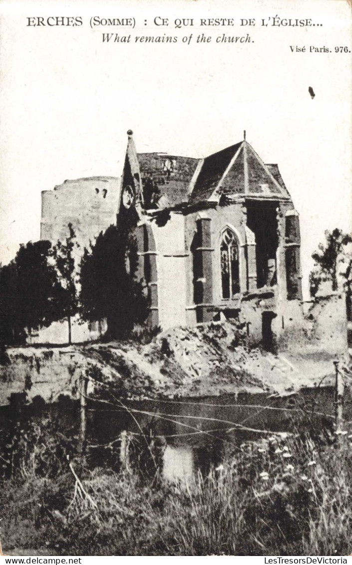 FRANCE - Somme - Erches - Ce Qui Reste De L'église - Carte Postale Ancienne - Montdidier