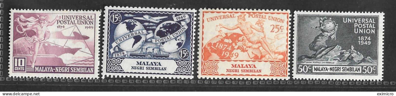 MALAYA - NEGRI SEMBILAN 1949 UPU SET MOUNTED MINT Cat £5.75 - Negri Sembilan