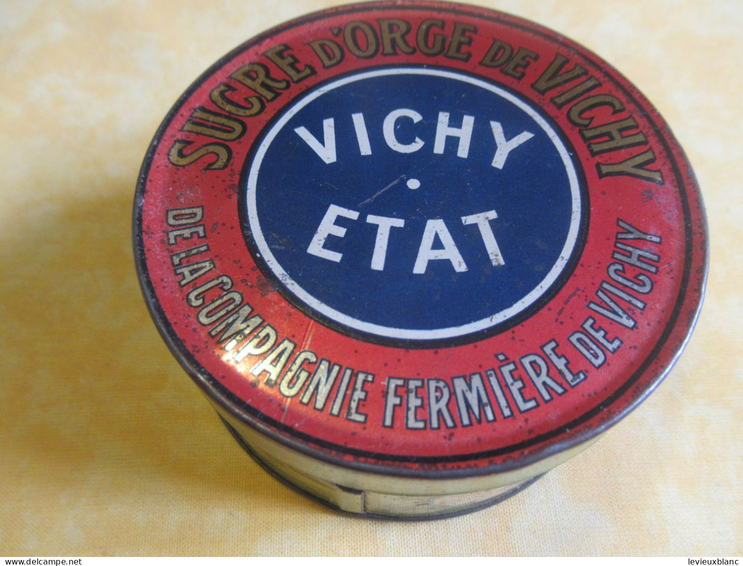 Boite Métallique/Confiserie/Sucre D'Orge/VICHY ETAT / Sucre D'Orge De Vichy /Vers 1920-1950                      BFPP301 - Scatole