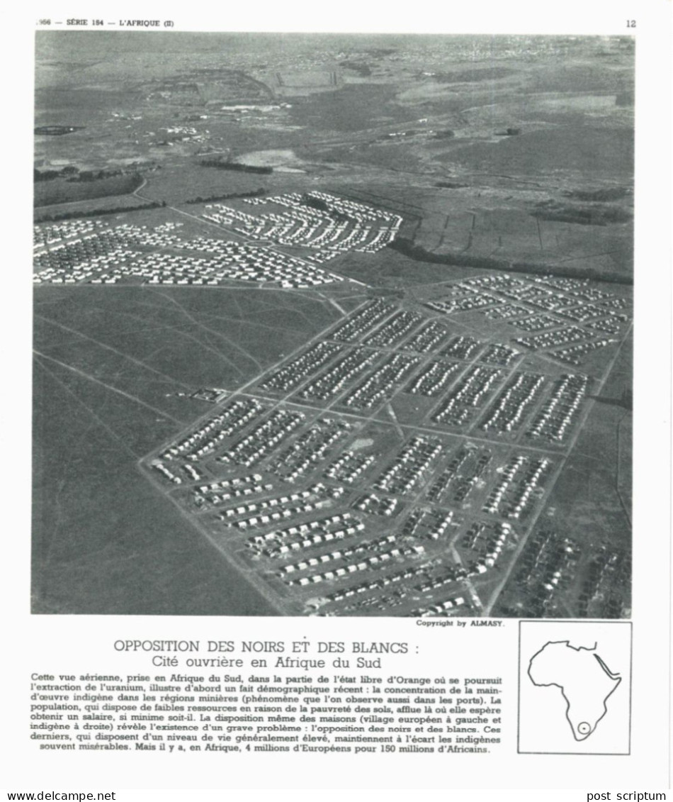 Photo  -  Reproduction - Afrique Du Sud - Cité Ouvrière  - état D'Orange - Afrika