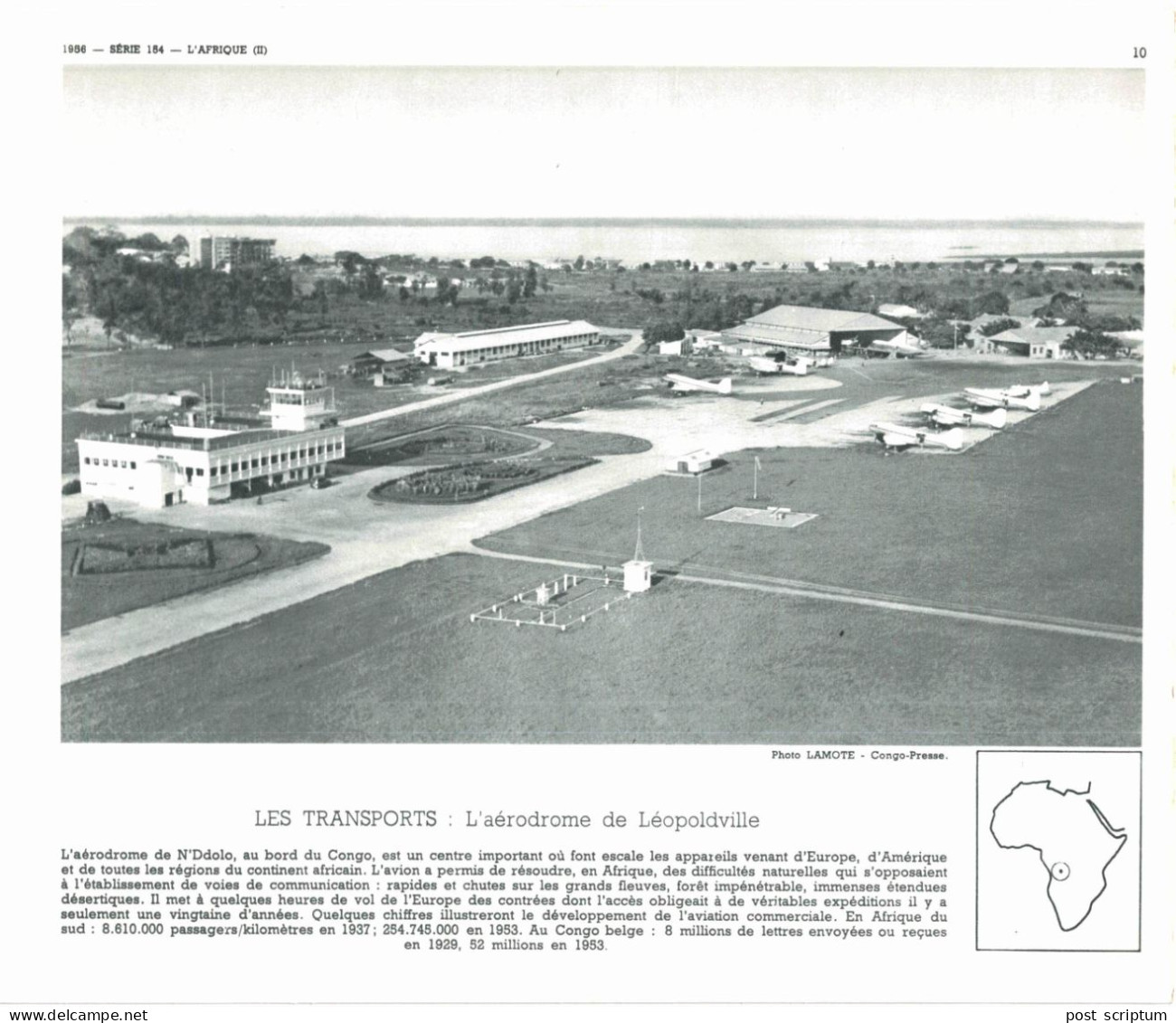 Photo  -  Reproduction - Congo Léopoldville - Aérodrome - Afrique