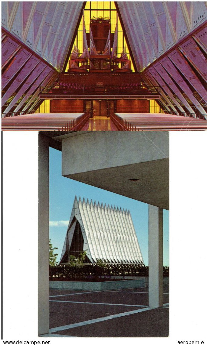 2 Postkarten Cadet Chapel / U.S.Air Force Academy (nr.Colorado Springs) - Colorado Springs