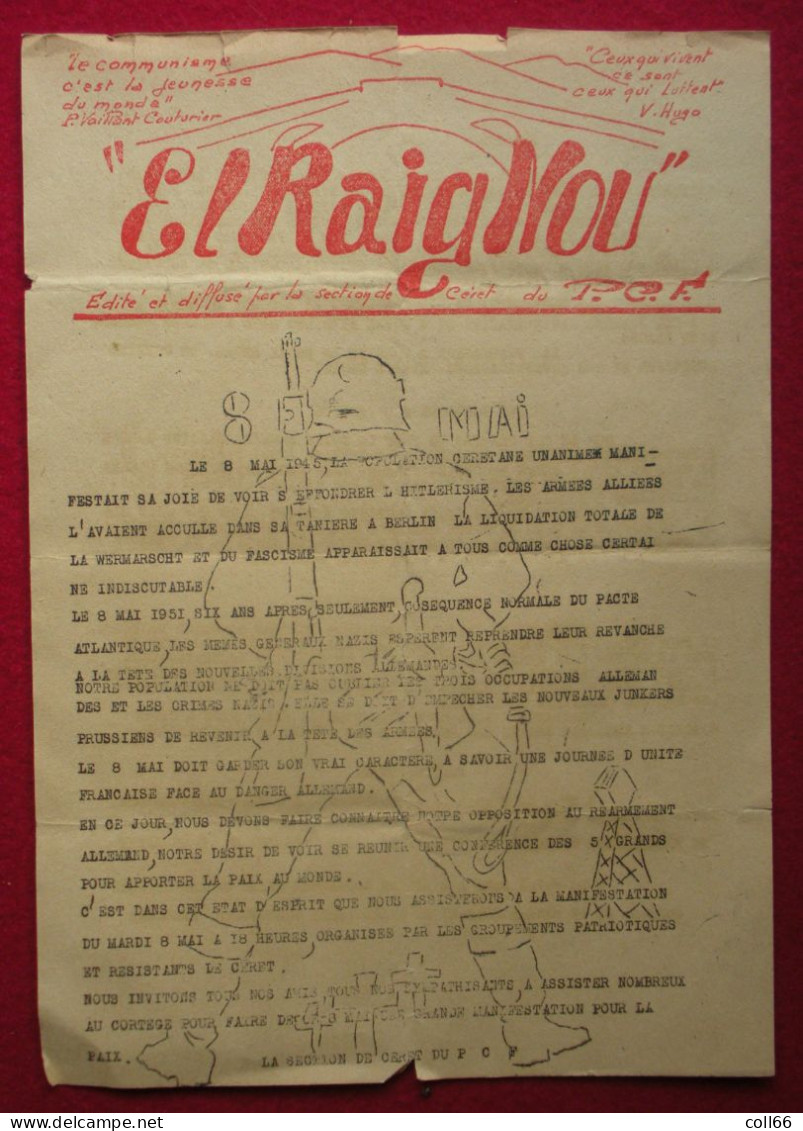 Ww2 Céret 1945 El Raig Nou Tract Propagande PCF Communiste Anti-Allemande Cerises & Oranges D'Espagne Catalunya - 1939-45