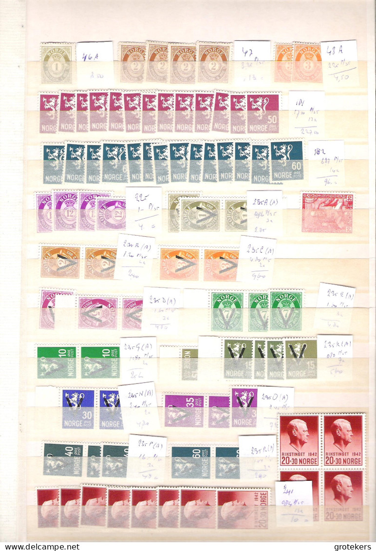 NORGE Stock Different Values High Catalogue Value (± € 1.200) All MNH - Collections