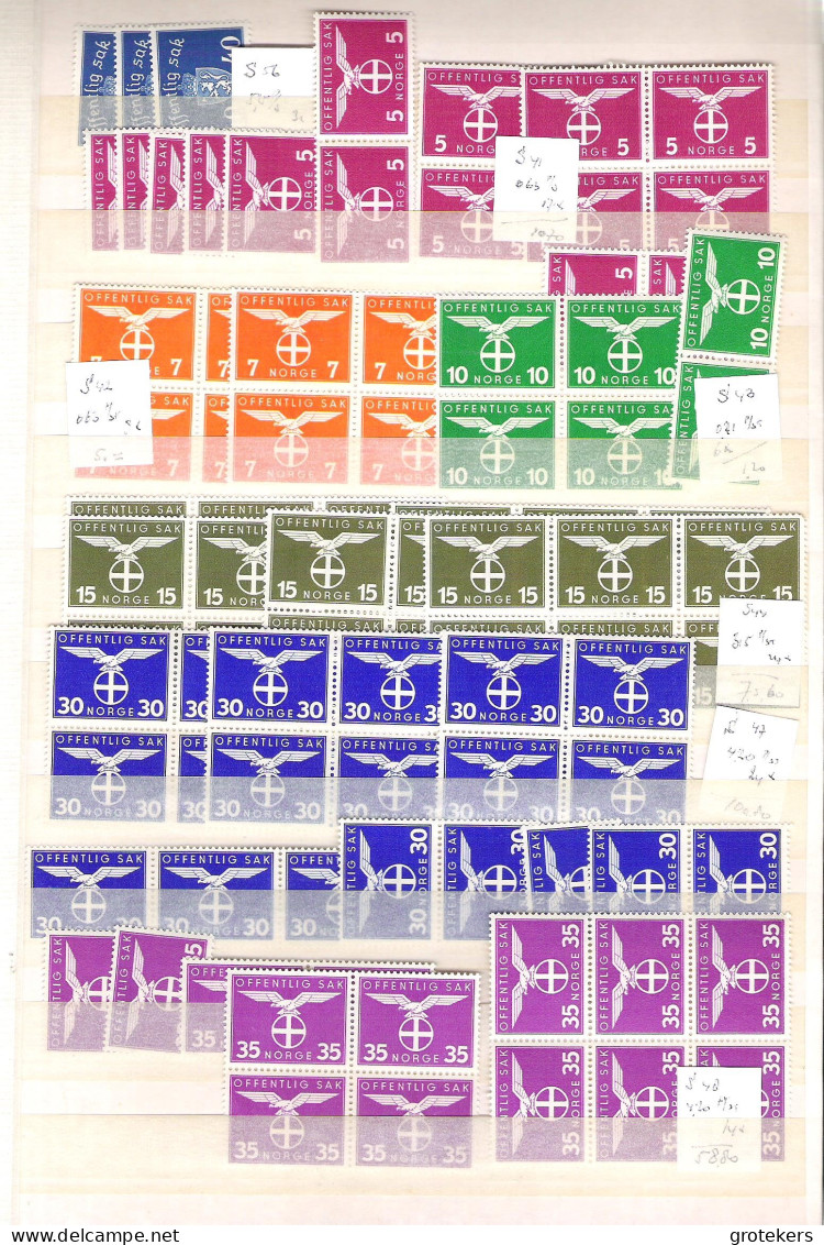 NORGE Stock Different Values High Catalogue Value (± € 1.200) All MNH - Colecciones