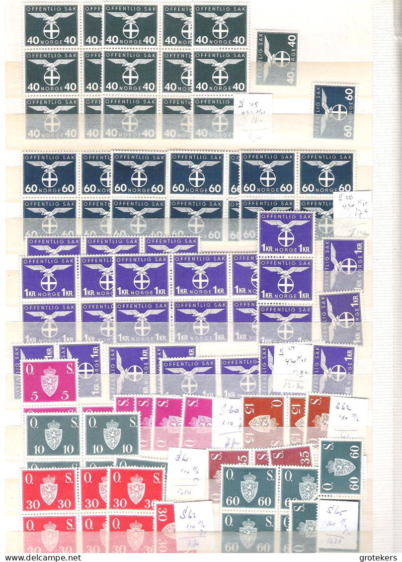 NORGE Stock Different Values High Catalogue Value (± € 1.200) All MNH - Colecciones