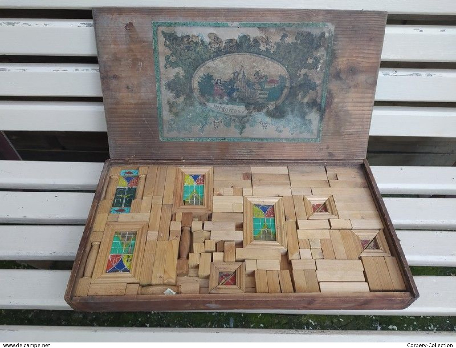 Ancien Jeu De Construction Château à Monter En Bois XIXème. - Altri & Non Classificati