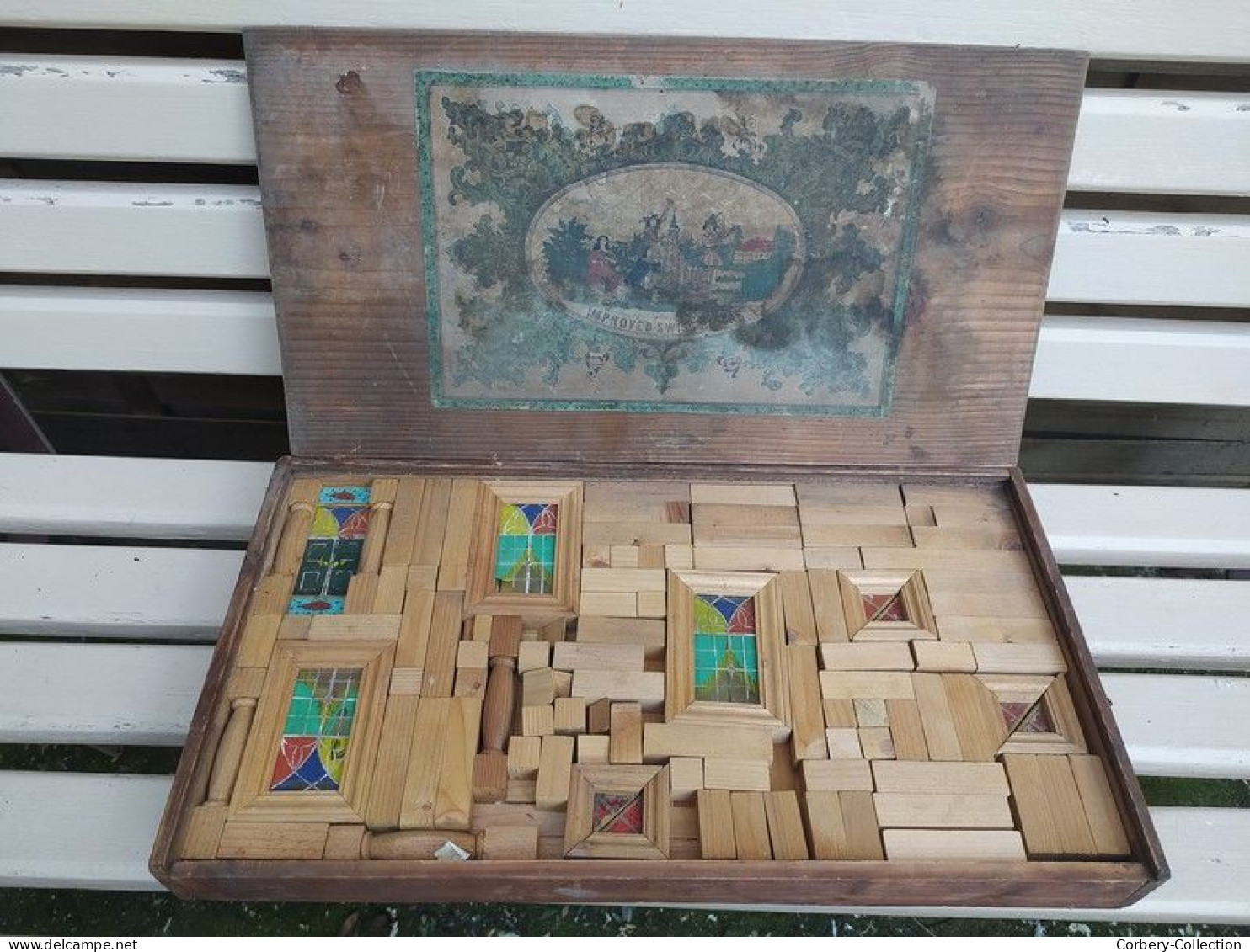 Ancien Jeu De Construction Château à Monter En Bois XIXème. - Autres & Non Classés