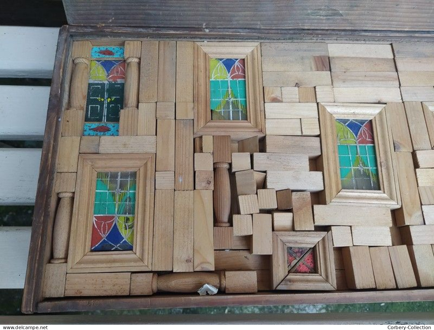 Ancien Jeu De Construction Château à Monter En Bois XIXème. - Autres & Non Classés