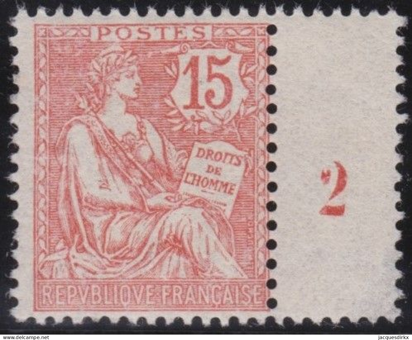 France  .  Y&T   .   125  (2 Scans)      .   **    .    Neuf Avec Gomme D'origine Et SANS Charnière - 1900-02 Mouchon
