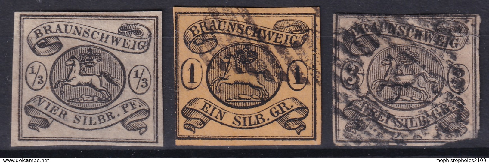 BRAUNSCHWEIG 1853 - MLH/canceled - Mi 5, 6, 8 - Brunswick