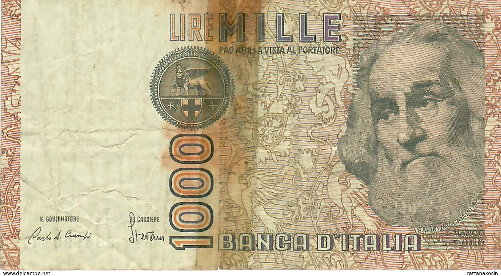 ITALY P109b 1000 LIRE 1982 #GD/C    GOOD TAPE      NO P.h. - 1000 Lire