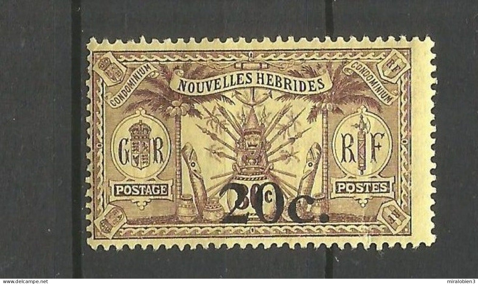 NUEVAS HEBRIDES YVERT NUM. 62 * NUEVO CON FIJASELLOS - Unused Stamps