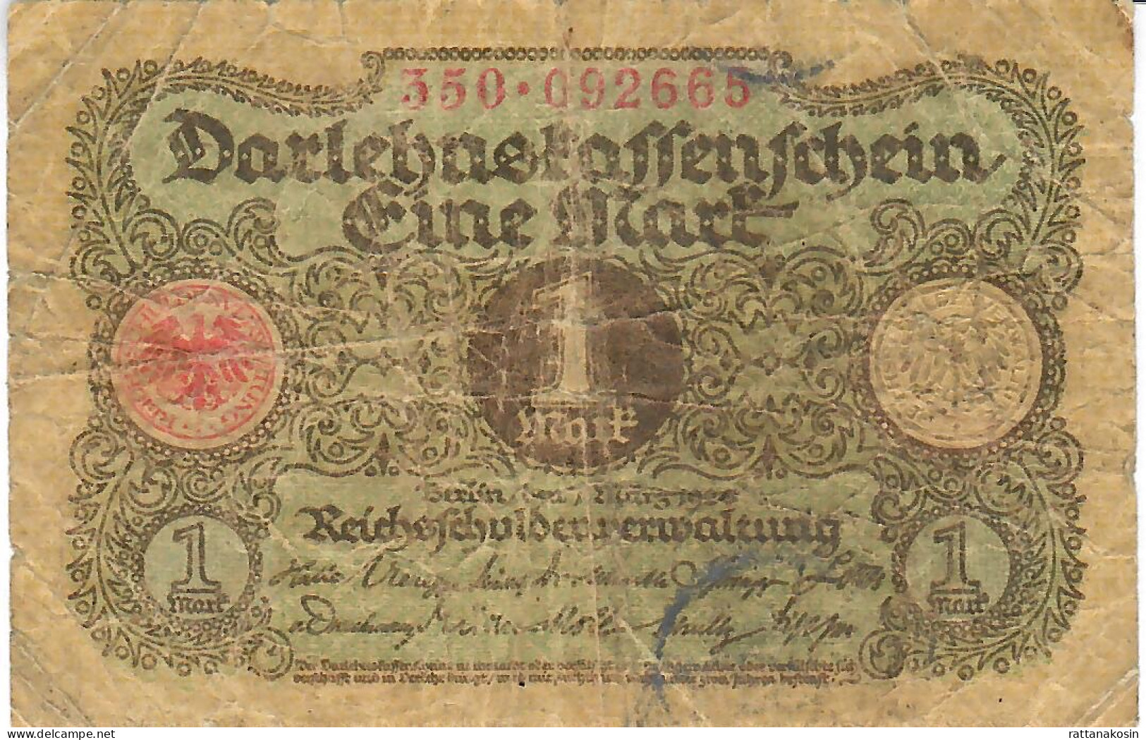 GERMANY P58 1 MARK 1.3.1920   FINE - Other & Unclassified