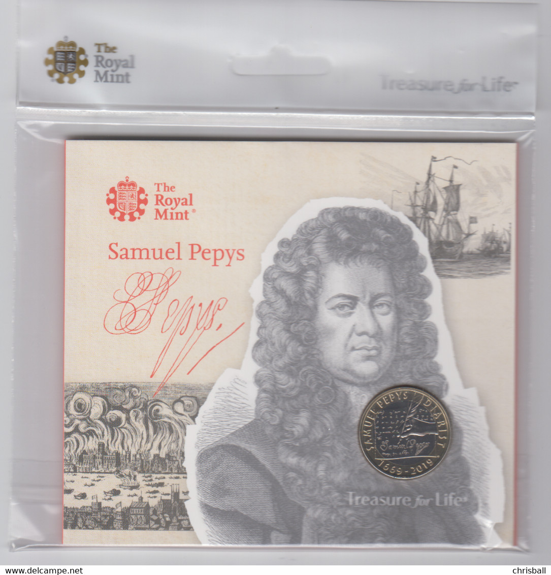 Great Britain UK £2 Coin Samuel Pepys - 2018 Royal Mint Pack - 2 Pounds