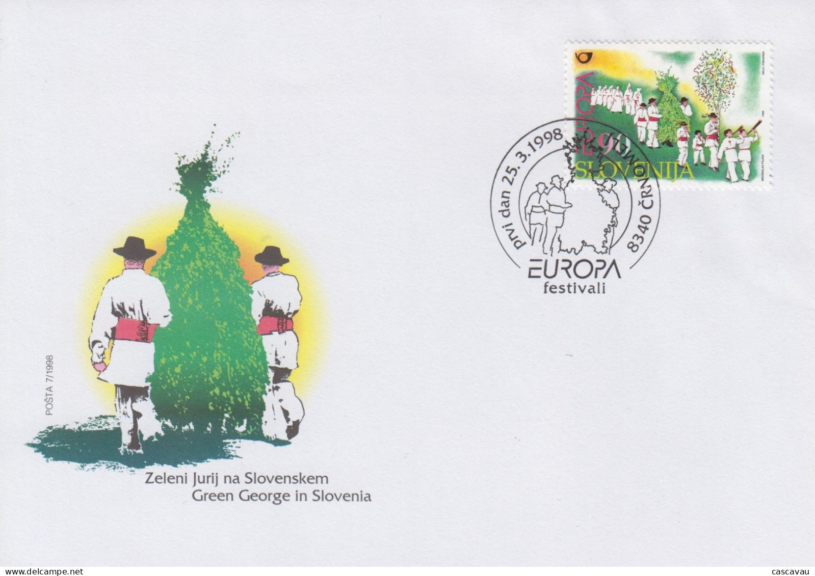 Enveloppe  FDC  1er   Jour   SLOVENIE    EUROPA    1998 - 1998