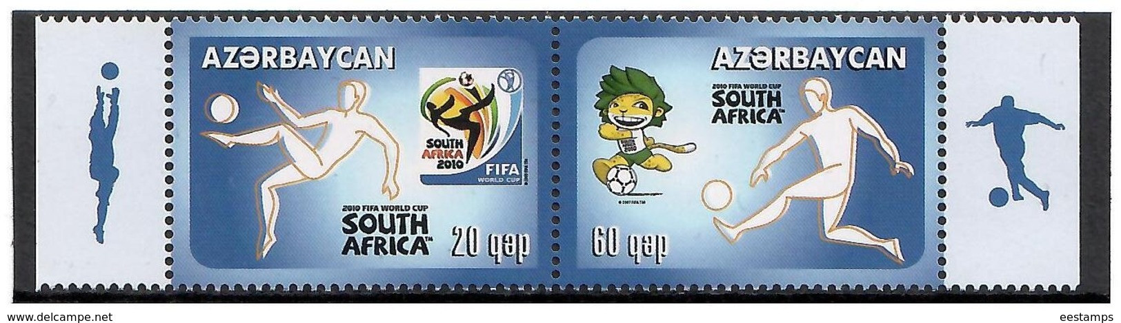 Azerbaijan 2010 .Football 2010, South Africa. Pair Of 2v: 20, 60.  Michel # 802-03 - Azerbeidzjan