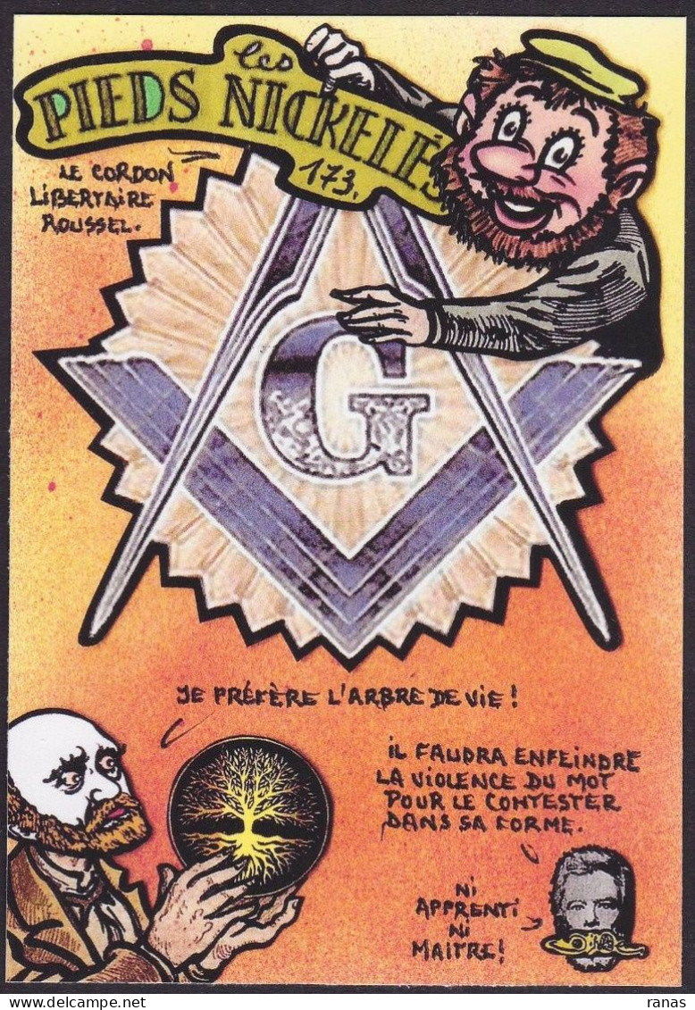 CPM Les Pieds Nickelés Tirage 30 Ex. Numérotés Signés Par JIHEL Maçonnique Théophile Roussel - Fumetti