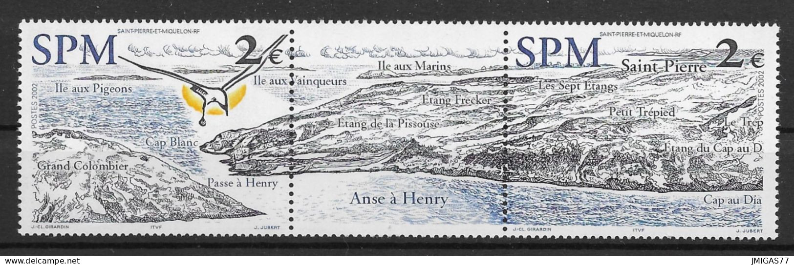 SPM St Pierre & Miquelon N° 785 & 786 Bande Horizontale Neuve ** MNH - Ongebruikt