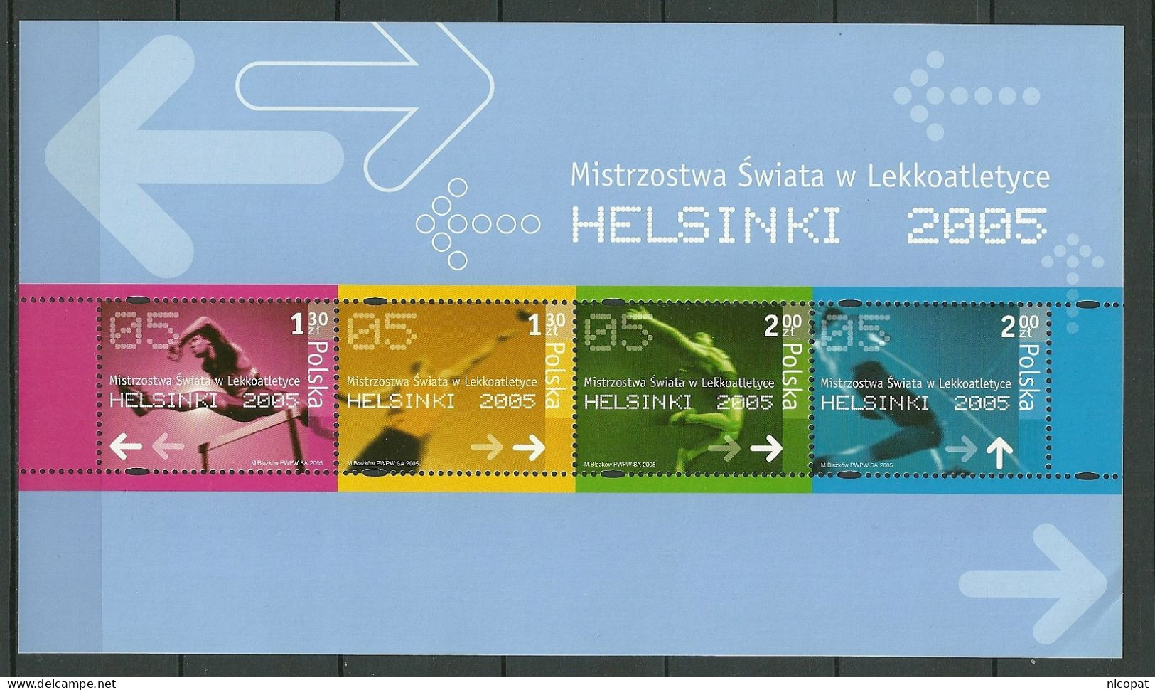 POLAND MNH ** 3948-3951 SPORTS. CHAMPIONNATS DU MONDE D'ATHLETISME à HELSINKI - Feuilles Complètes