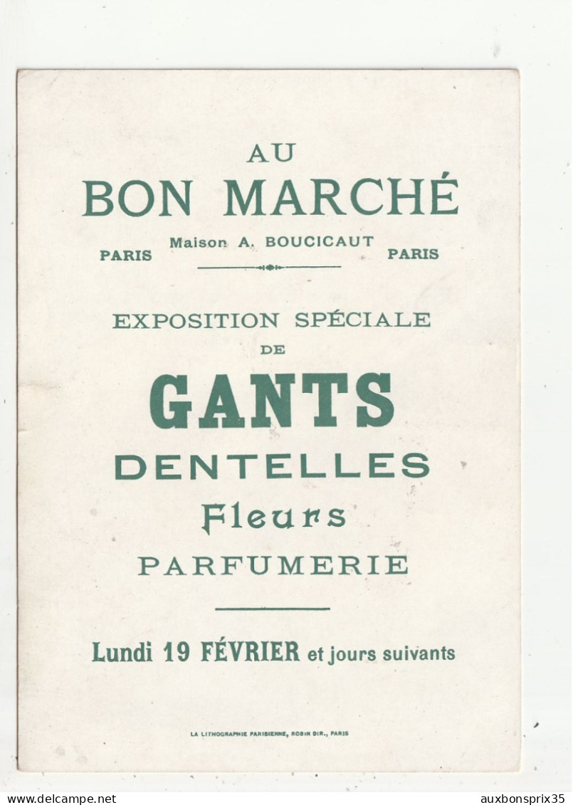 MAGASIN "AU BON MARCHE" - EXPOSITION  DE GANTS DENTELLES  ... - LUNDI 19 FEVRIER - LA FEE BERLIQUETTE - PARIS -  75 - Publicidad