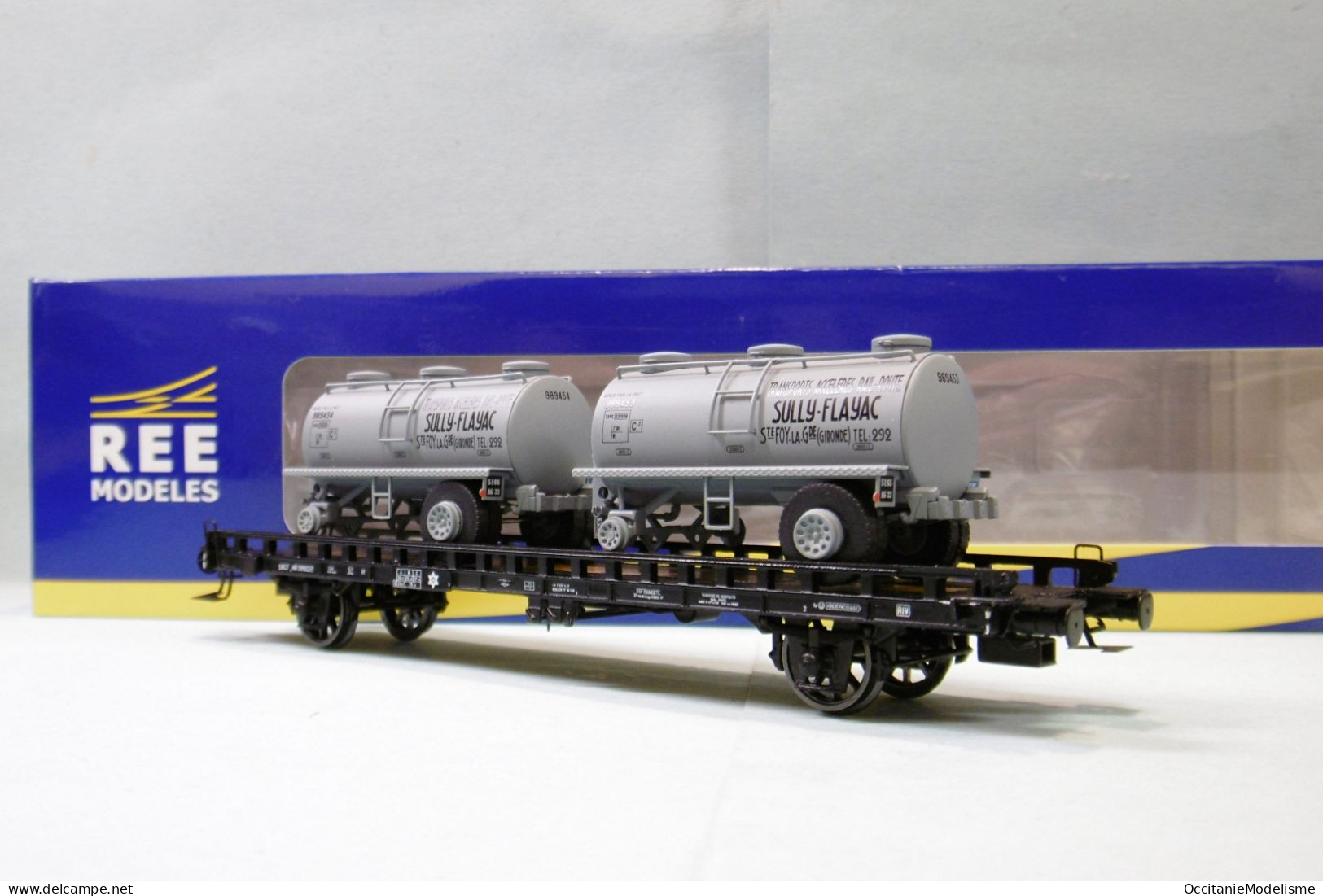 REE - WAGON UFR Biporteur Citernes Sully Flayac SNCF Ep. III Réf. WB-616 Neuf NBO HO 1/87 - Vagoni Merci