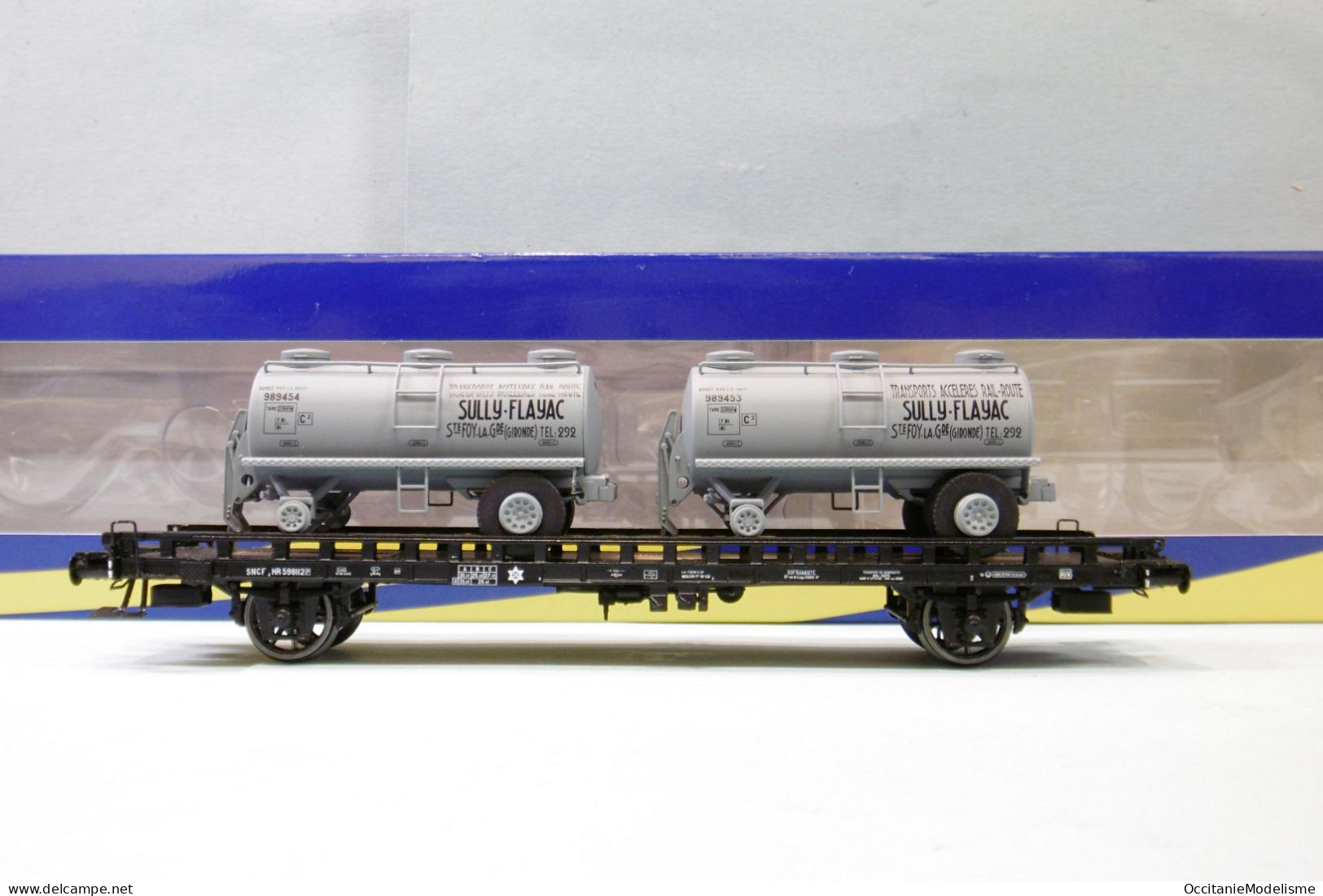 REE - WAGON UFR Biporteur Citernes Sully Flayac SNCF Ep. III Réf. WB-616 Neuf NBO HO 1/87 - Vagoni Merci