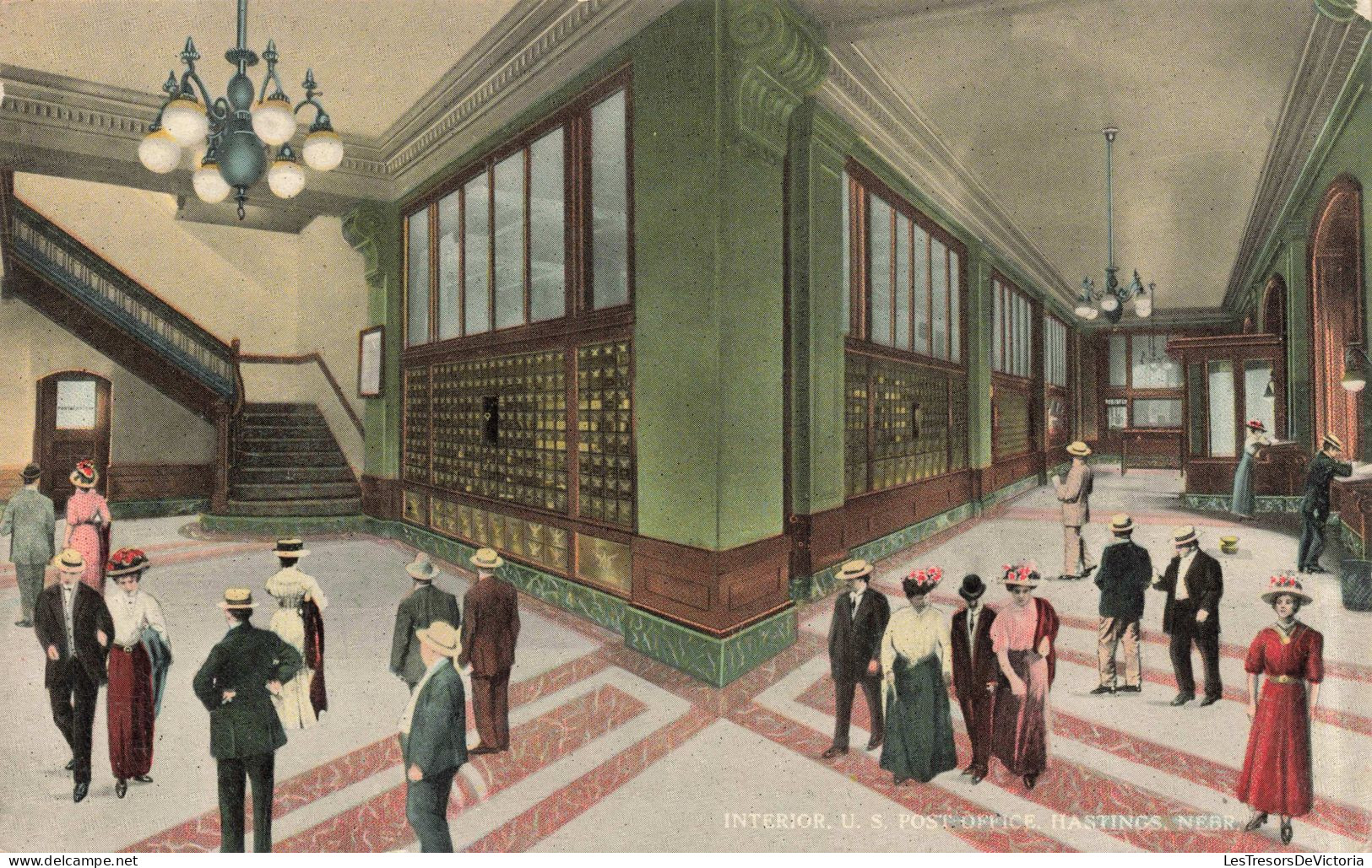 ETATS UNIS - Interior US Post Office - Hastings Nebraska - Colorisé - Carte Postale Ancienne - Hastings