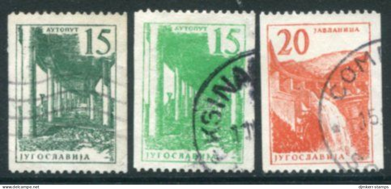 YUGOSLAVIA 1959 Definitive Coil Stamps  Used.  Michel 898a,b-899 - Gebruikt