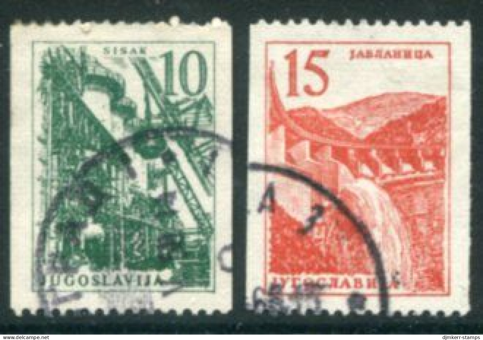YUGOSLAVIA 1958 Definitive Coil Stamps  Used.  Michel 839-40 - Oblitérés