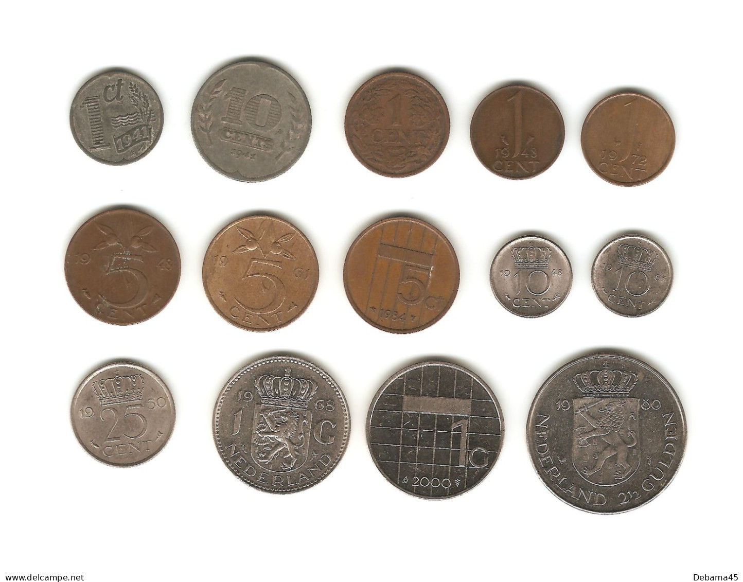 537/ Pays-Bas : Lot De 14 Monnaies (toutes Différentes) - Sin Clasificación