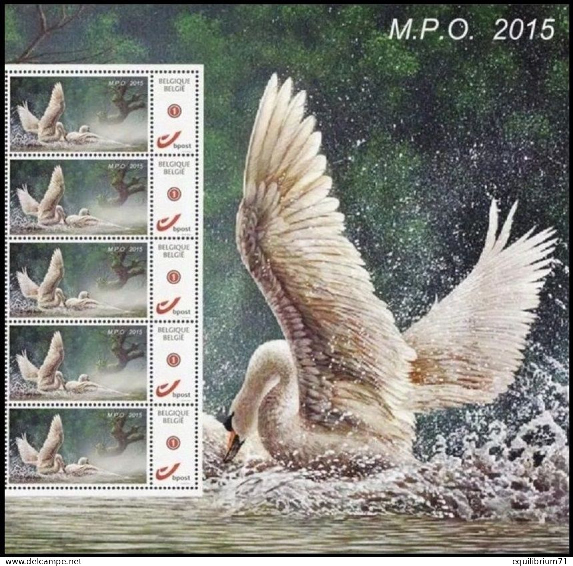 DUOSTAMP**/MYSTAMP** - MPO - BUZIN - Cygne / Zwan / Schwan / Swan - Zwanen