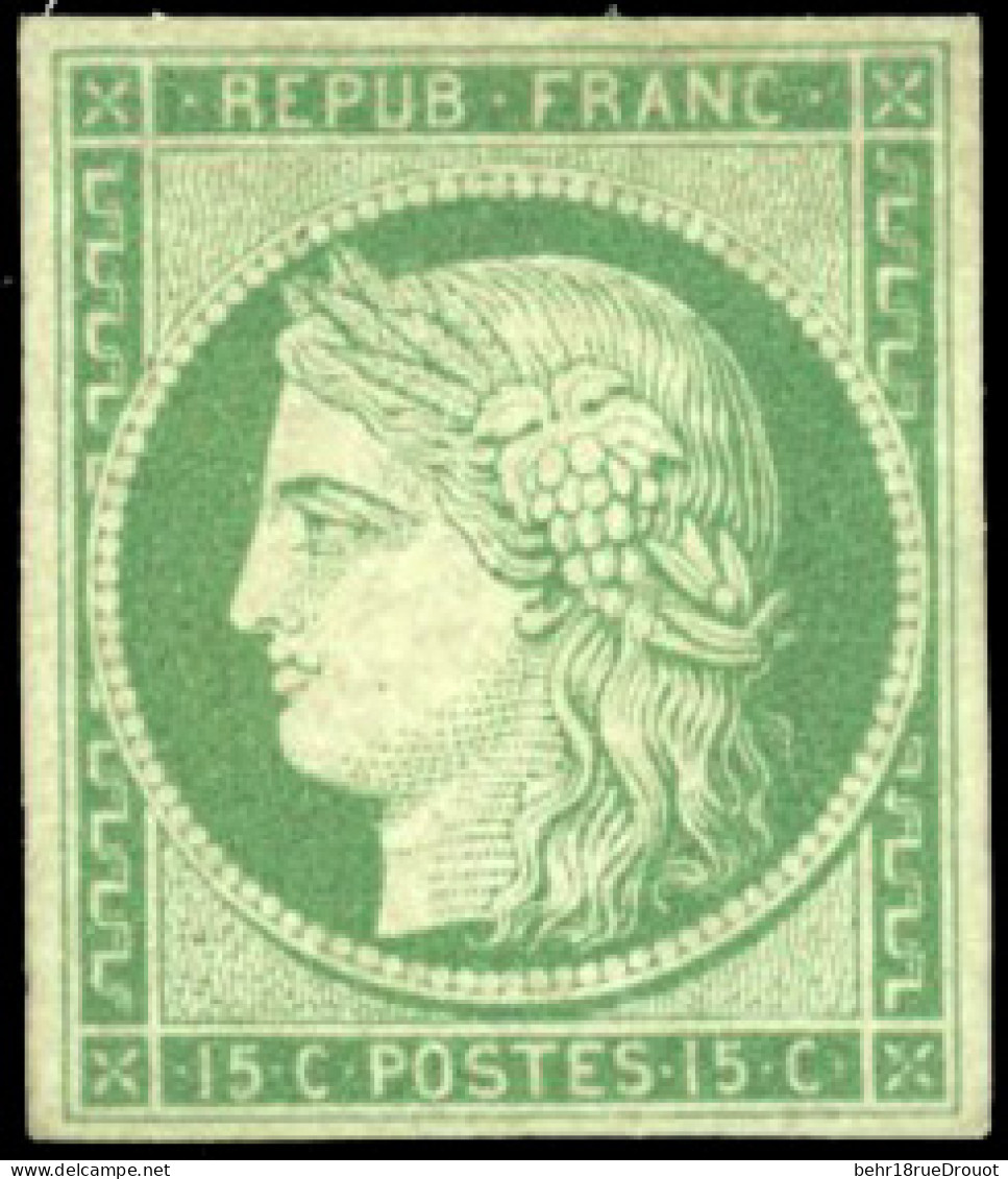 * 2 - 15c. Vert. Superbe De Présentation Et De Qualité. SUP. - 1849-1850 Cérès