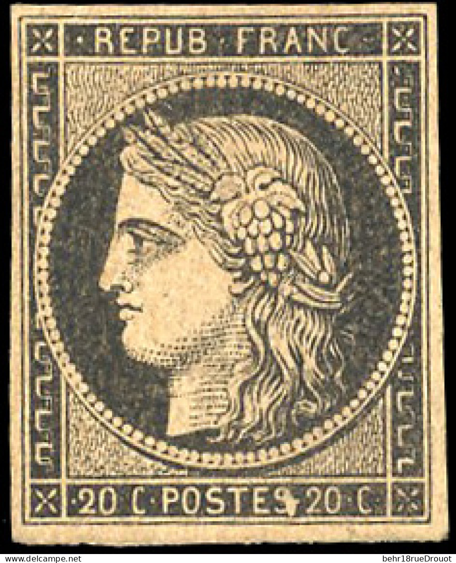 * 3b - 20c. Noir S/chamois. TB. - 1849-1850 Cérès