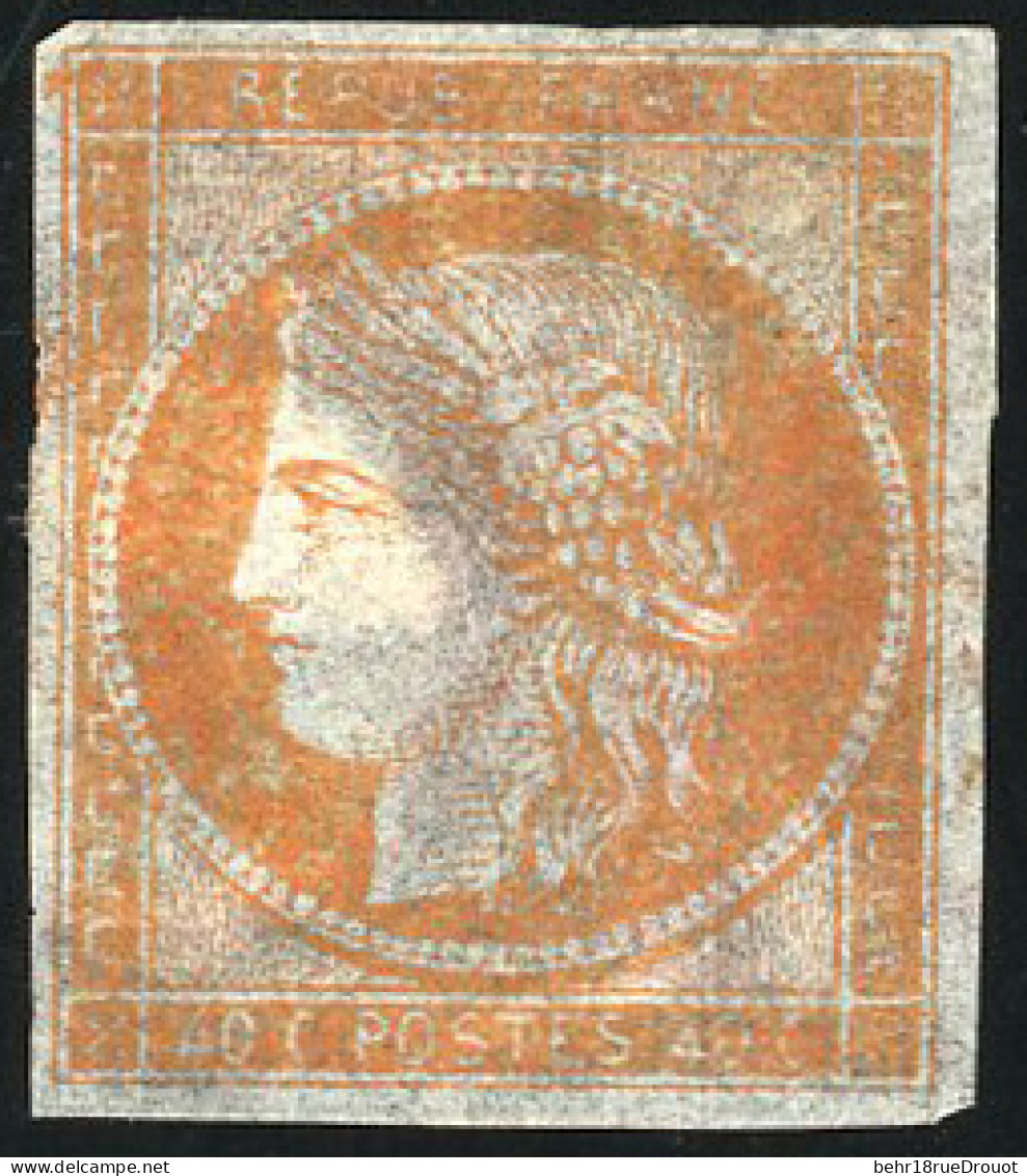 (*) 5 - Essai Du 40c. Orange S/papier Pelure. Une Des Premières Pièces Vue à Ce Jour. SUP. - 1849-1850 Ceres