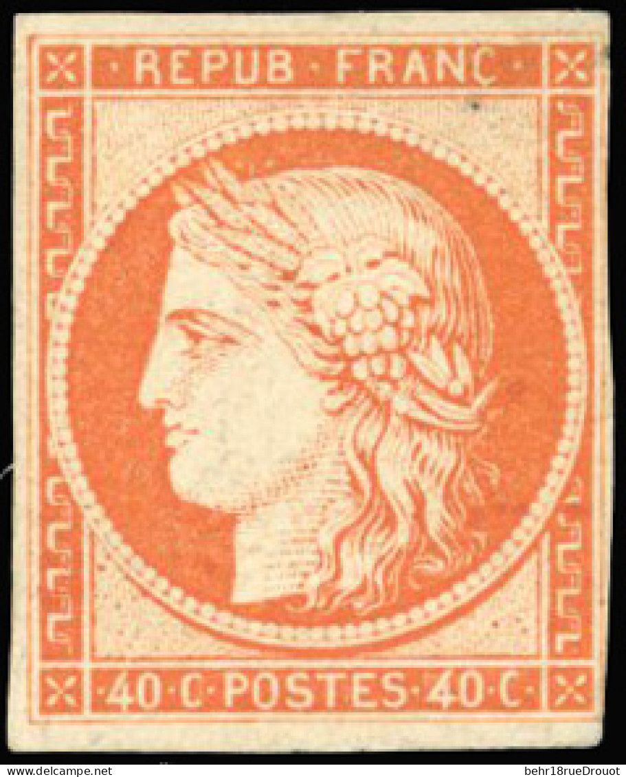 * 5 - 40c. Orange. Très Frais, Une Marge Courte. Gomme Blanche. B. - 1849-1850 Ceres