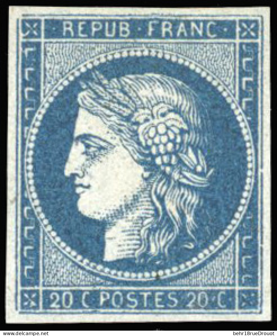 * 8a - 20c. Bleu Foncé Dit ''Marquelet''. SUP. - 1849-1850 Cérès