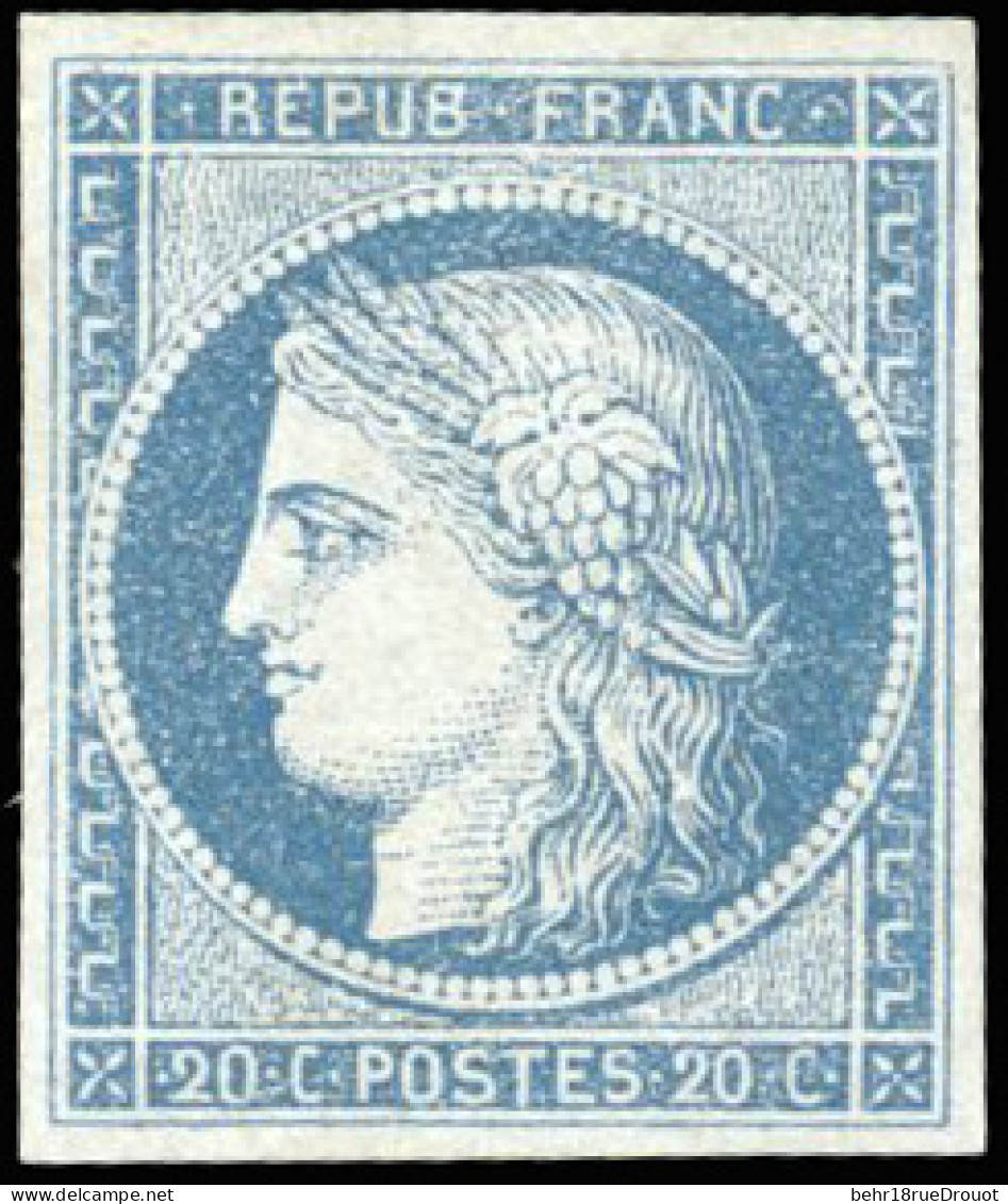 * 8b - 20c. Bleu S/azuré Dit ''Astruc''. SUP. - 1849-1850 Cérès