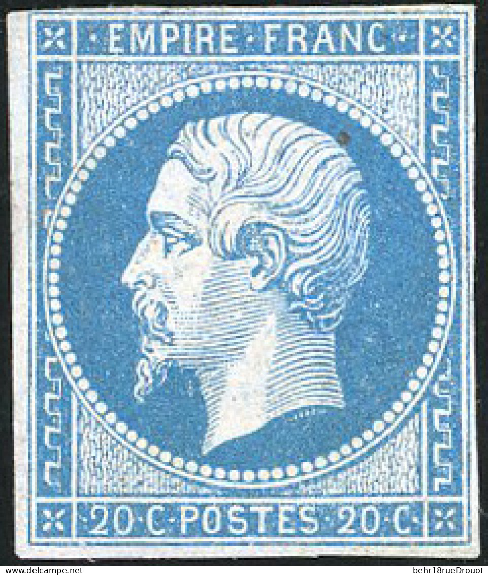 * 14Ae - 20c. Bleu S/lilas. Très Grande Rareté. SUP. RRR. - 1853-1860 Napoleon III